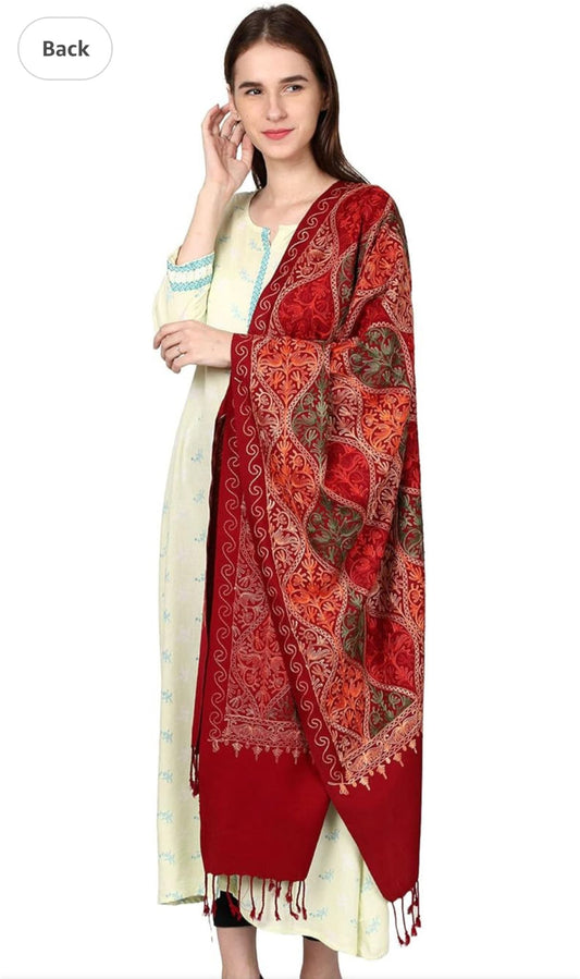 Kashmiri Stole for Women Aari Embroidery Matka Jaal in Germany