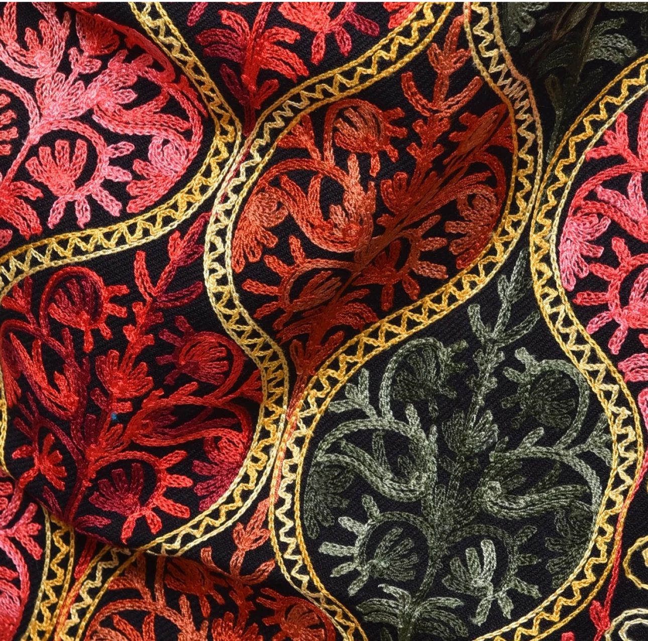 Stylish Kashmiri Stole for Women Aari Embroidery Matka Jaal in Munich