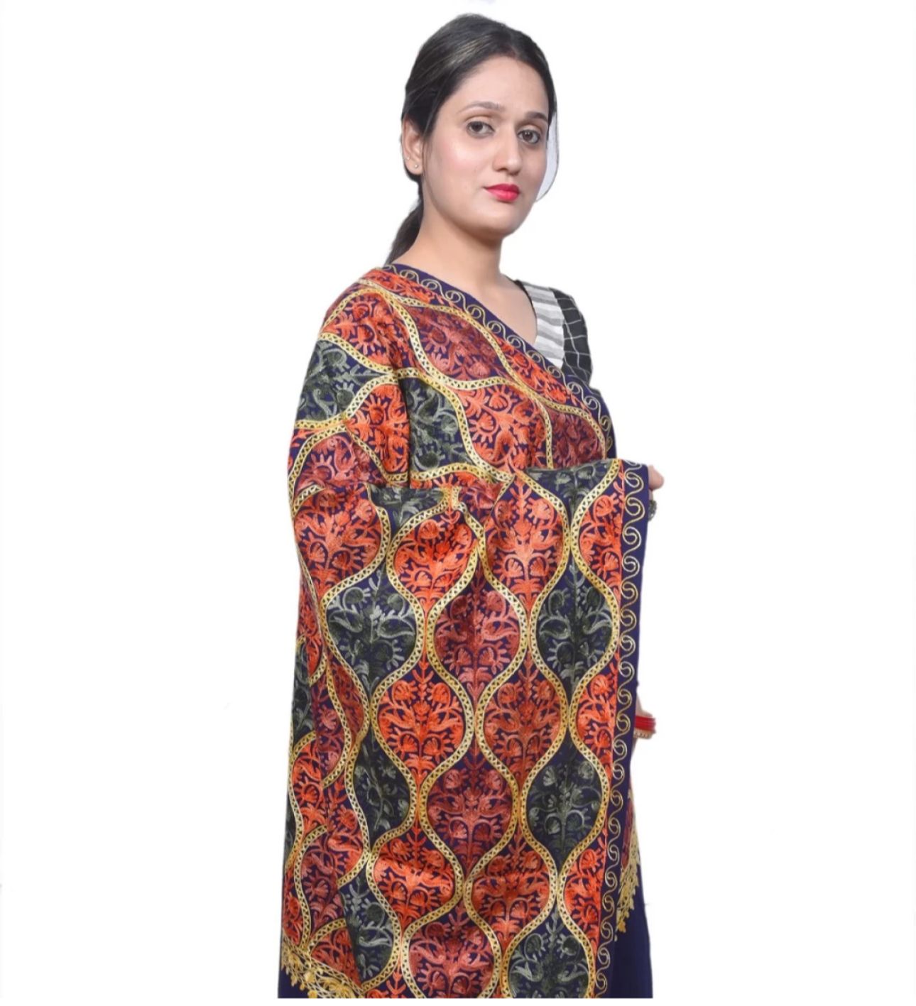 Women's Kashmiri Aari Embroided MATKA Cashmilon Stoles in Germany
