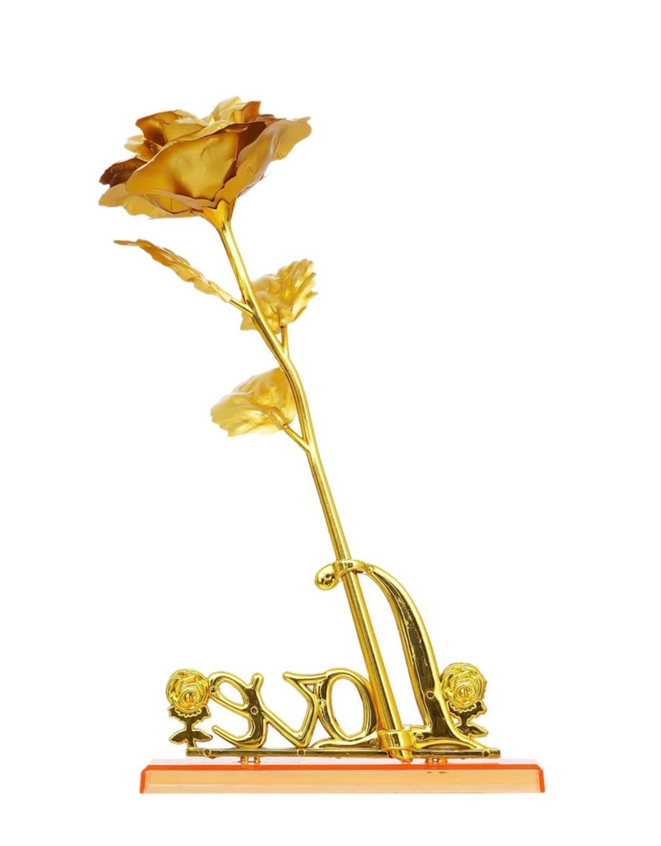 Valentine Gift Set Gold-Toned Rose Table Decor Showpiece in Germany
