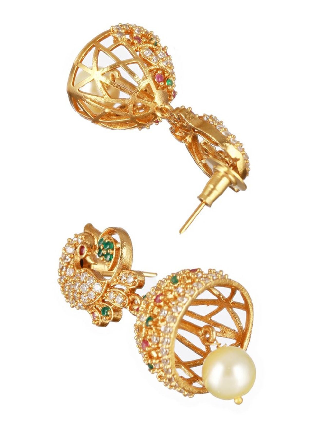 Gold-Plated Stone Studded & Beaded Jewellery Set in Munich