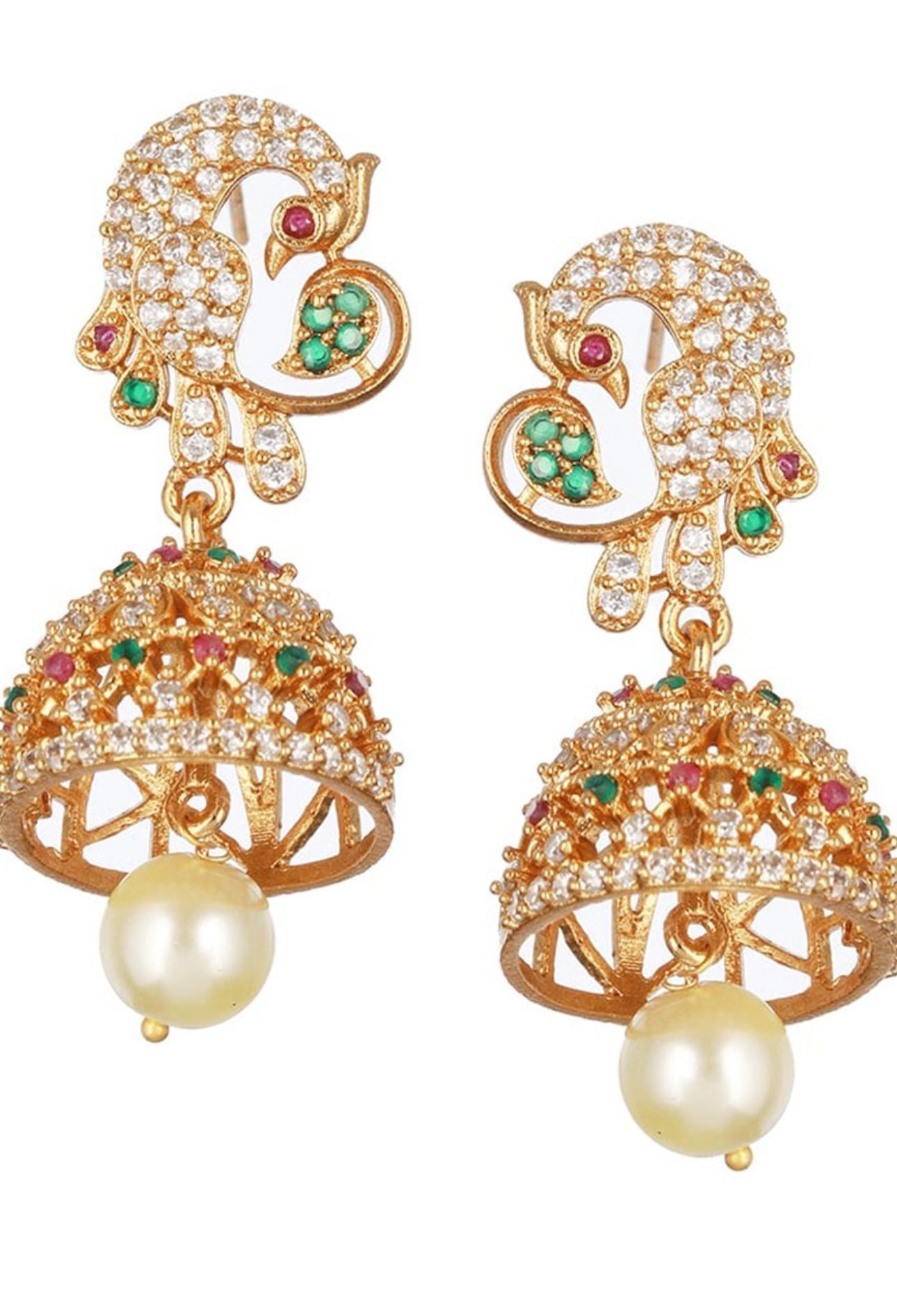 Gold-Plated Stone Studded & Beaded Jewellery Set in Munich
