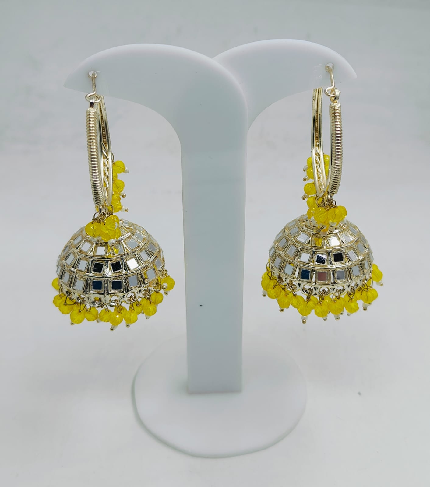 Beaded  Textured Round Shaped Jhumkas Earrings for Women in Germany