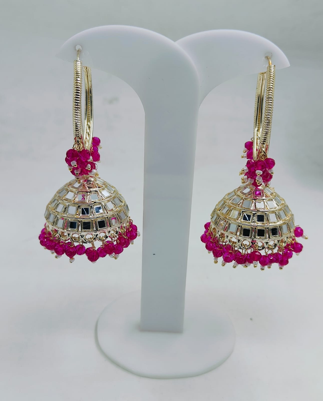Beaded  Textured Round Shaped Jhumkas Earrings for Women in Germany