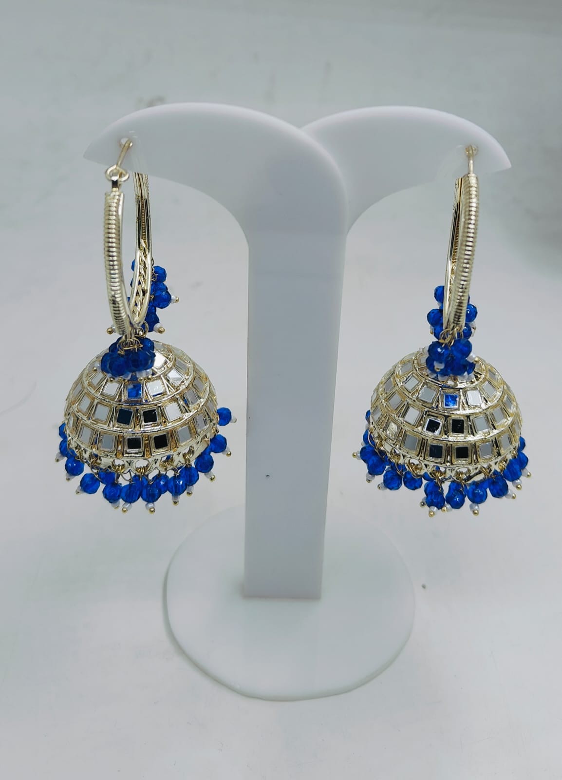 Beaded  Textured Round Shaped Jhumkas Earrings for Women in Germany