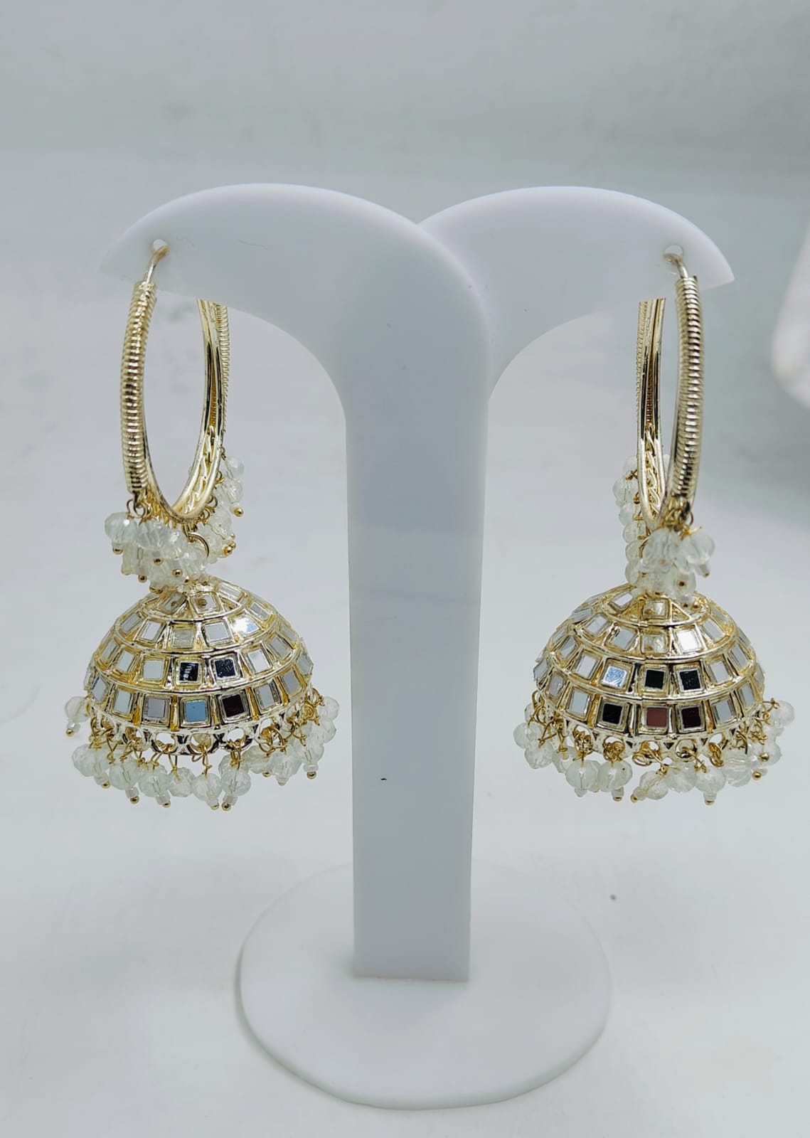 Beaded  Textured Round Shaped Jhumkas Earrings for Women in Germany
