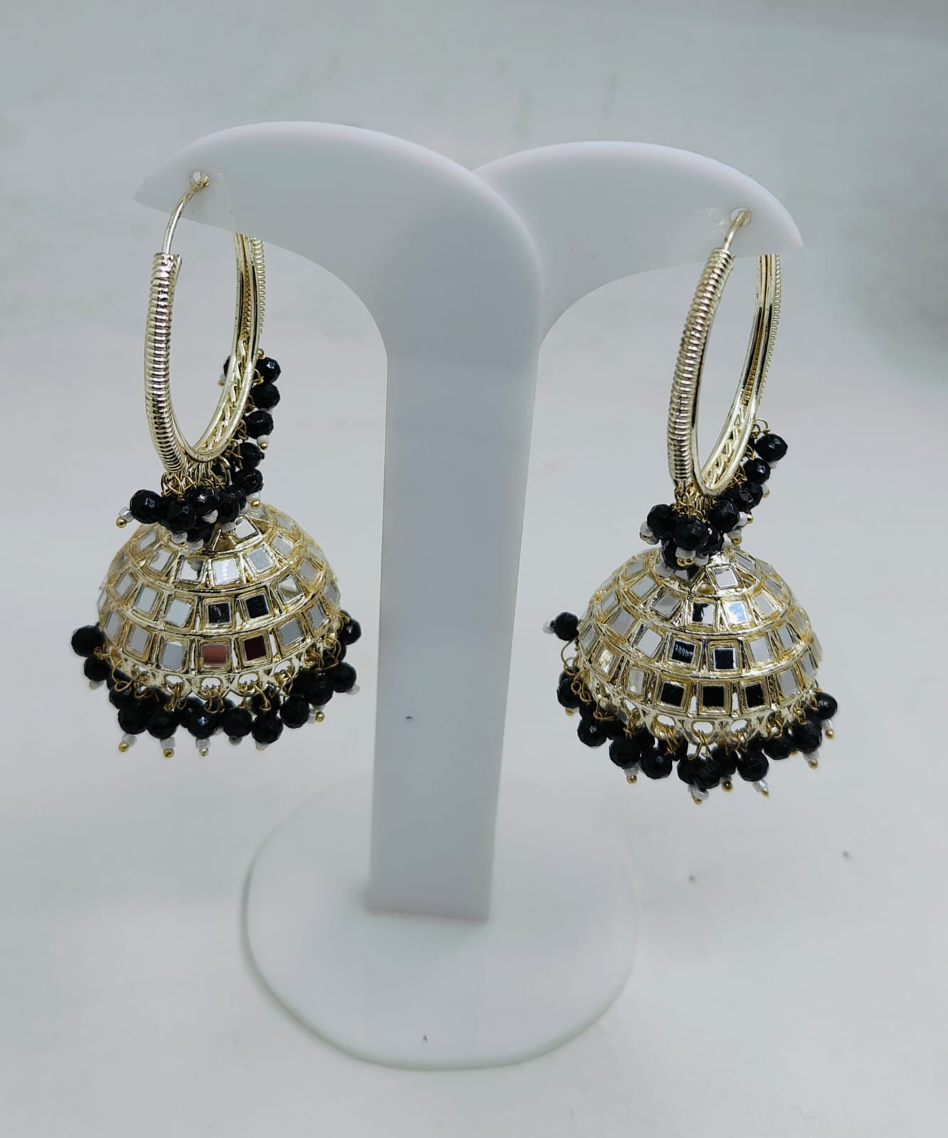 Beaded  Textured Round Shaped Jhumkas Earrings for Women in Germany