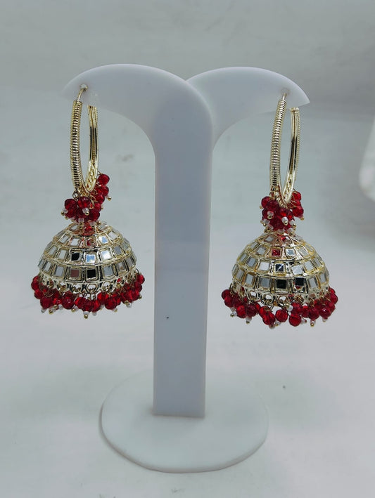 Beaded  Textured Round Shaped Jhumkas Earrings for Women in Germany