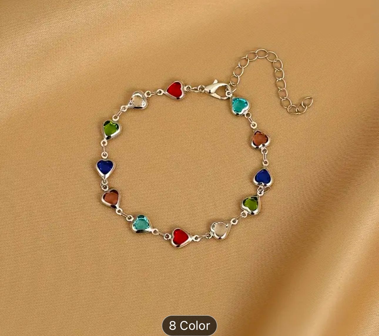 Silver Adjustable Multicolor Crystal Stone Ankle Bracelets in Germany