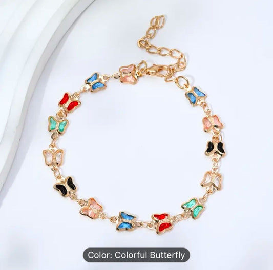Colorful Glass Flower Chain Bracelet for Women in Munich