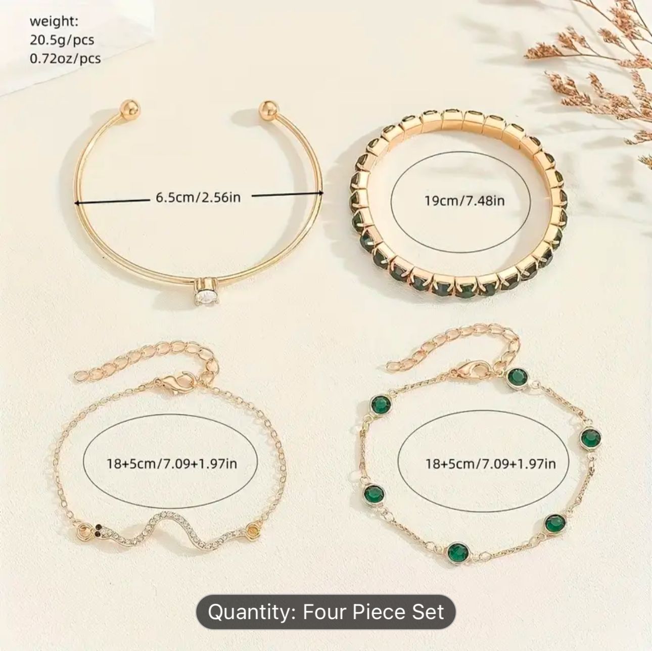 Green Rhinestone Snake Design Bracelet in Berlin