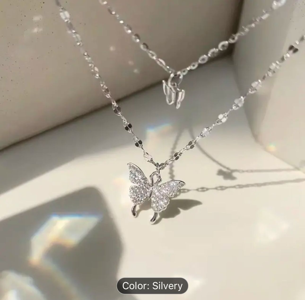 Butterfly Necklace, Ladies Exquisite Double-layer Clavicle Chain Necklace Jewelry in Berlin