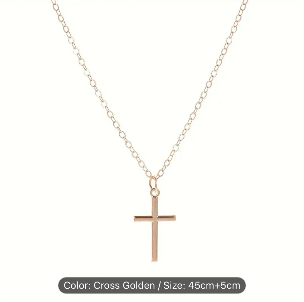 Sterling Silver Gold Plated Plain Cross Chain Pendant in Germany