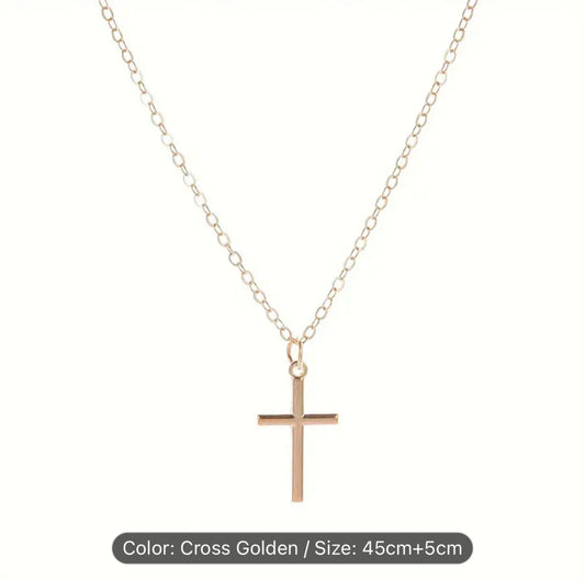 Sterling Silver Gold Plated Plain Cross Chain Pendant in Germany