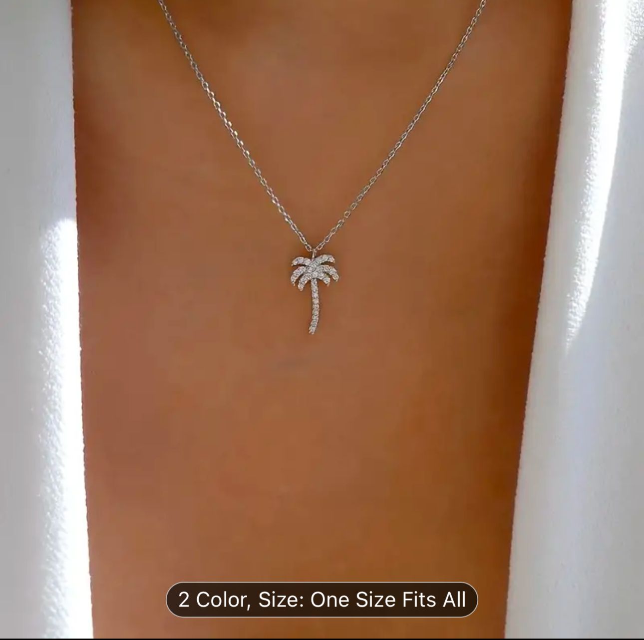Palm Tree Pendant Necklace Silver plated in Germany