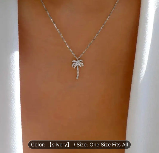 Palm Tree Pendant Necklace Silver plated  in Germany
