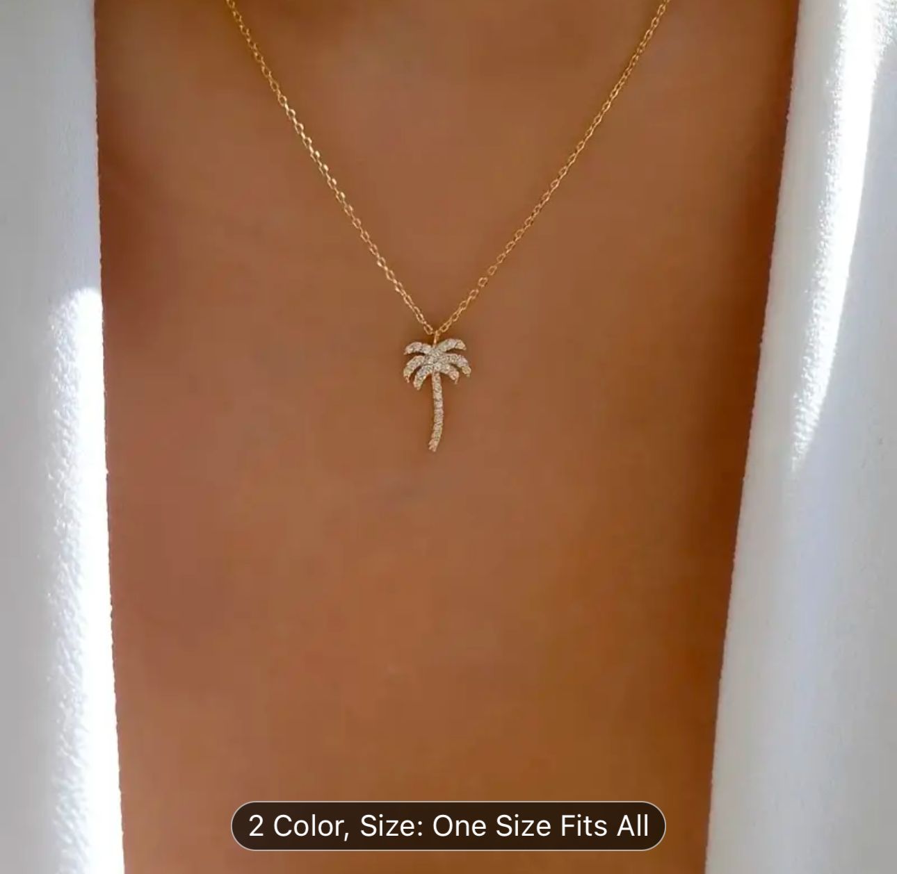 Palm Tree Pendant Necklace Gold plated chain in Berlin