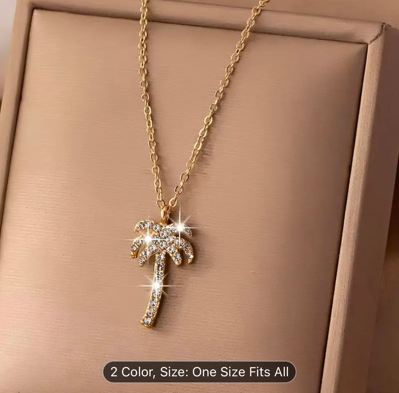 Palm Tree Pendant Necklace Gold plated chain in Berlin