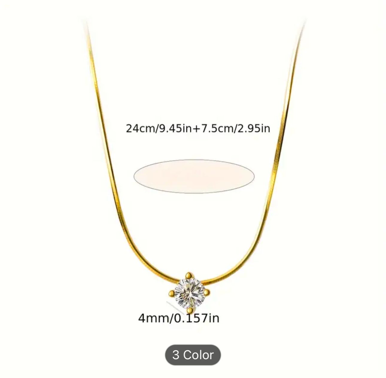 Gold Plated Single Diamond Pendant Charm Necklace in Berlin