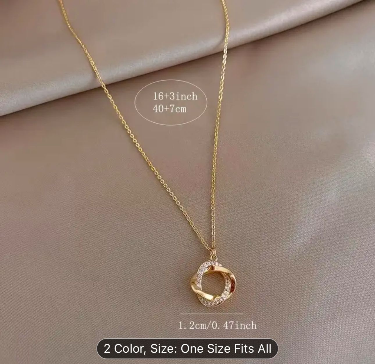 Boho Twisted Circle Necklace Crystal Circle Pendant Necklace in Berlin