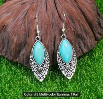 Turquoise Necklace Earrings Set Bohemian Pendant Costume Necklace in Berlin