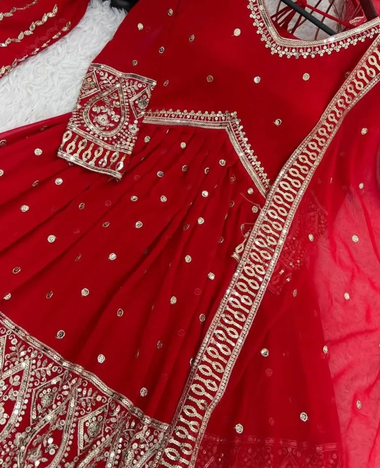 Presenting New Ready-made Top Plaza Collection With Pure Heavy Faux Georgette With Heavy Embroidery-Sequence Work Reddy To Wear in Berlin