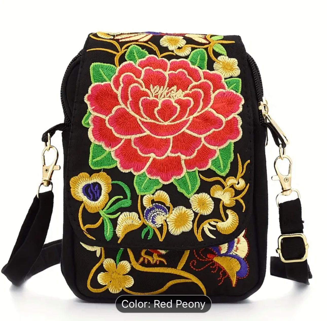 Embroidery Women Shoulder Bag Flower Pattern in Munich