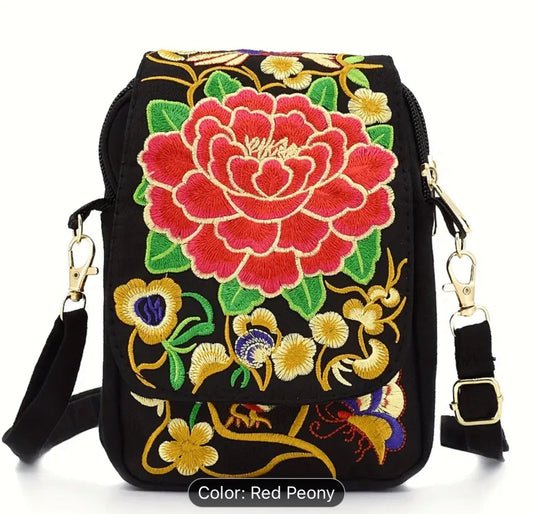 Embroidery Women Shoulder Bag Flower Pattern in Munich