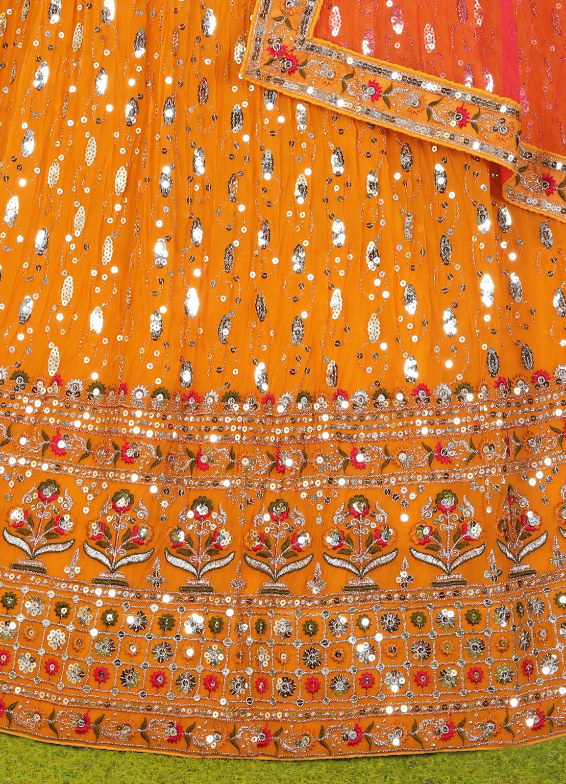 Embellished Gotta Patti Lehenga Choli Set with Dupatta in Germany