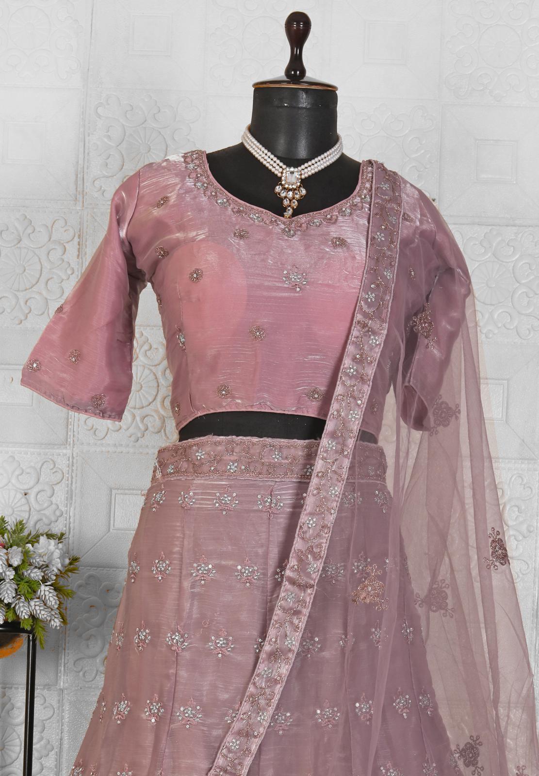 Exclusive Net Fabric Baby Pink Color Lehenga Choli in Germany