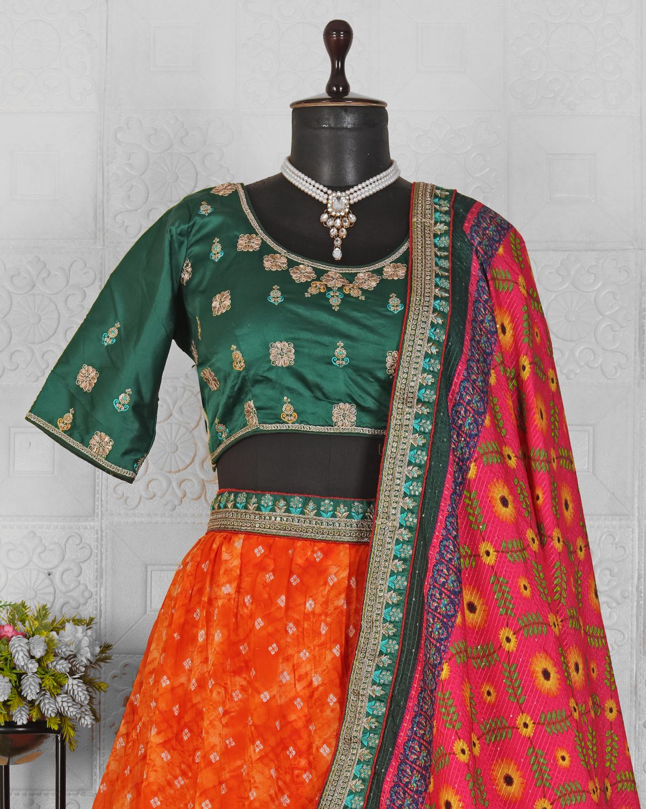 Woven Lehenga Choli Set with Dupatta in Germany