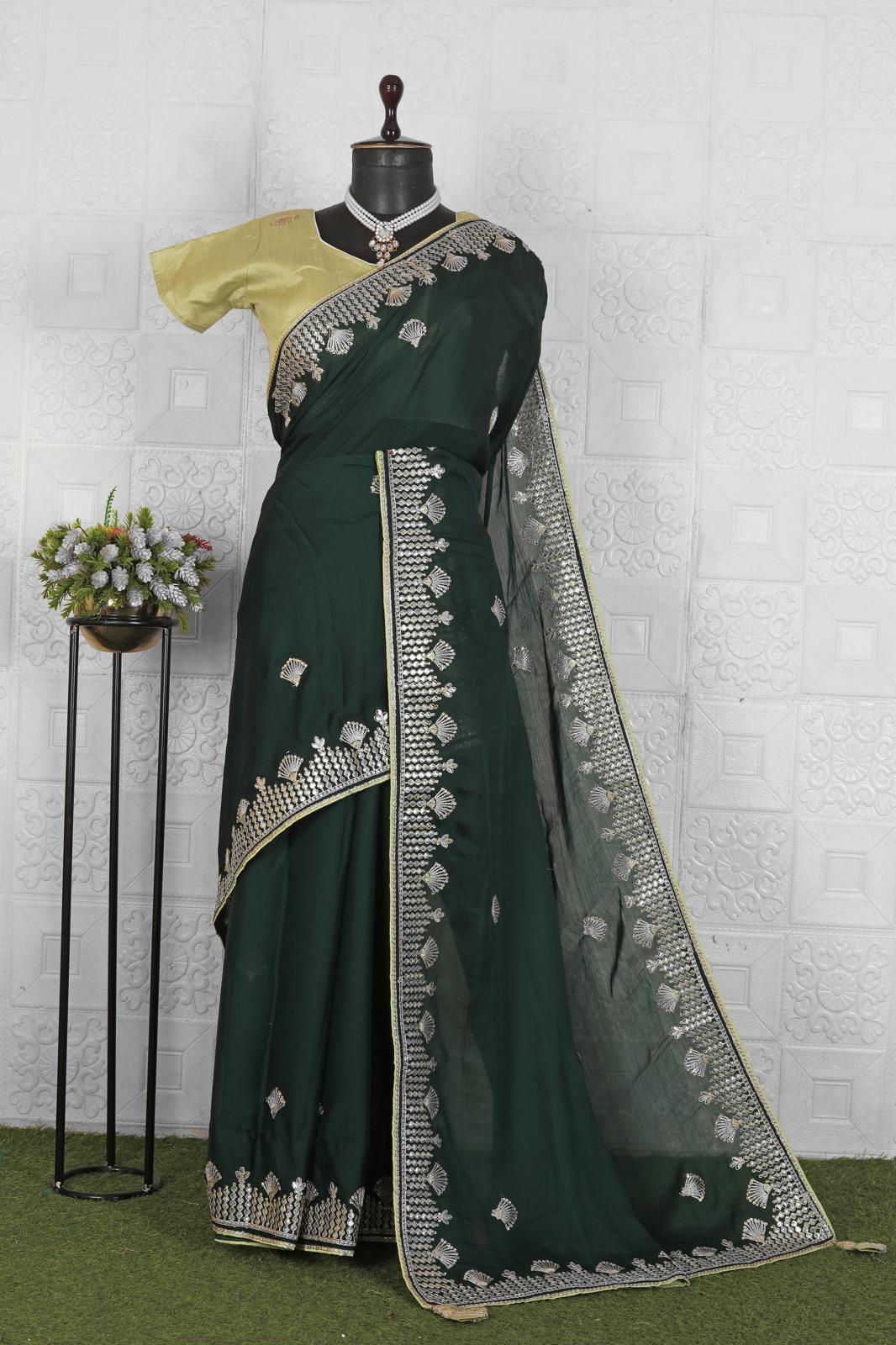 Beautiful organza saree with stitched blouse in Berlin