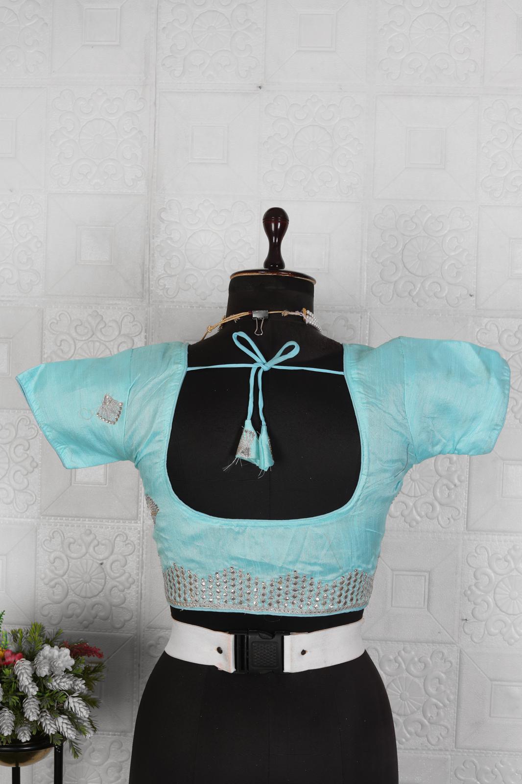 Beautiful organza saree with stitched blouse in Munich