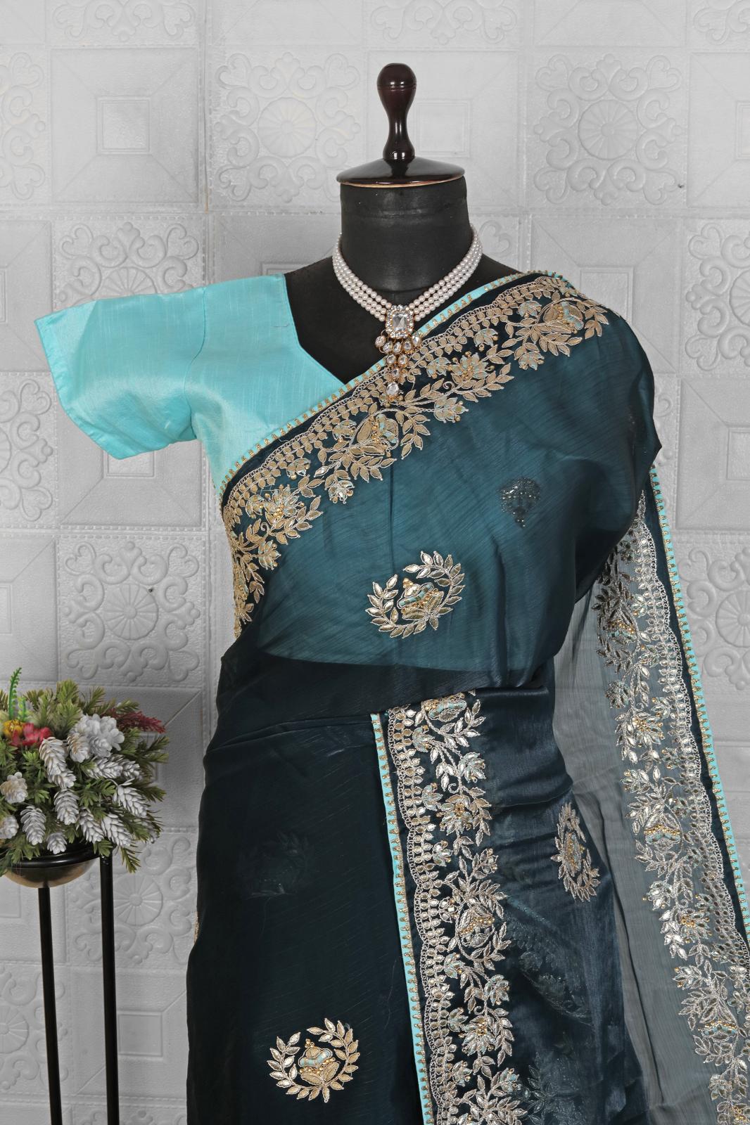 New Heavy Embroidery Work Saree for women in Germany