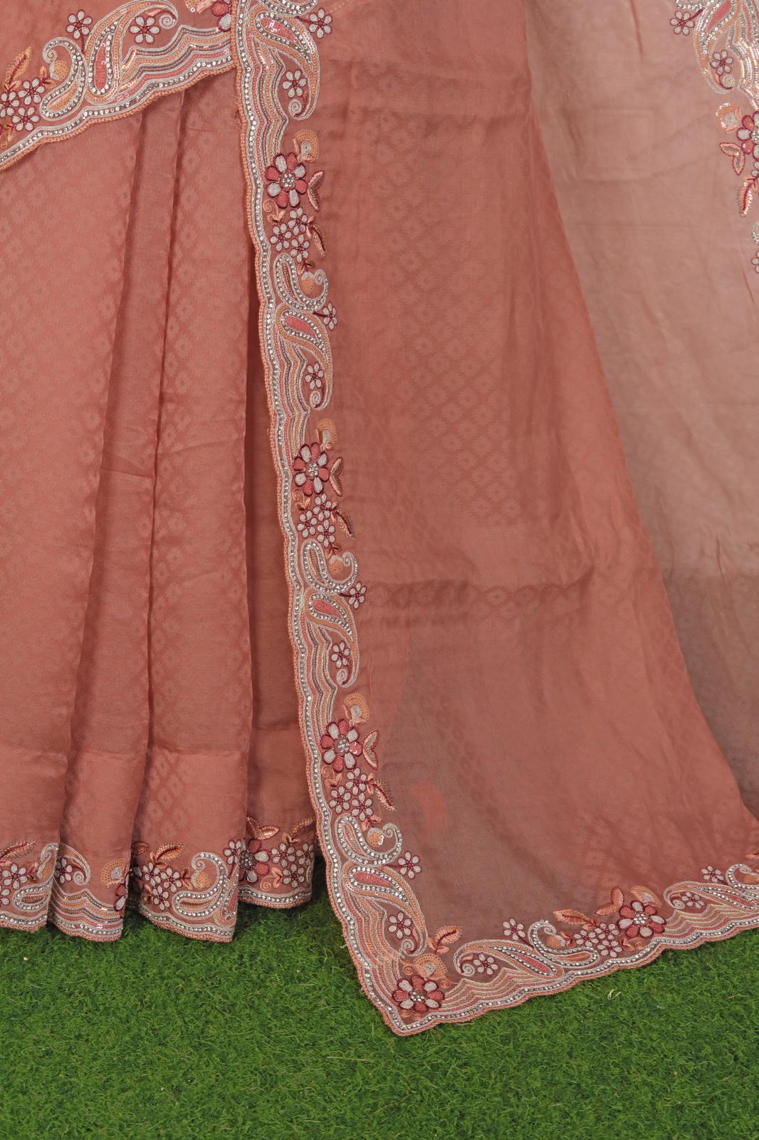 Peach organza Embroidered Saree in Berlin
