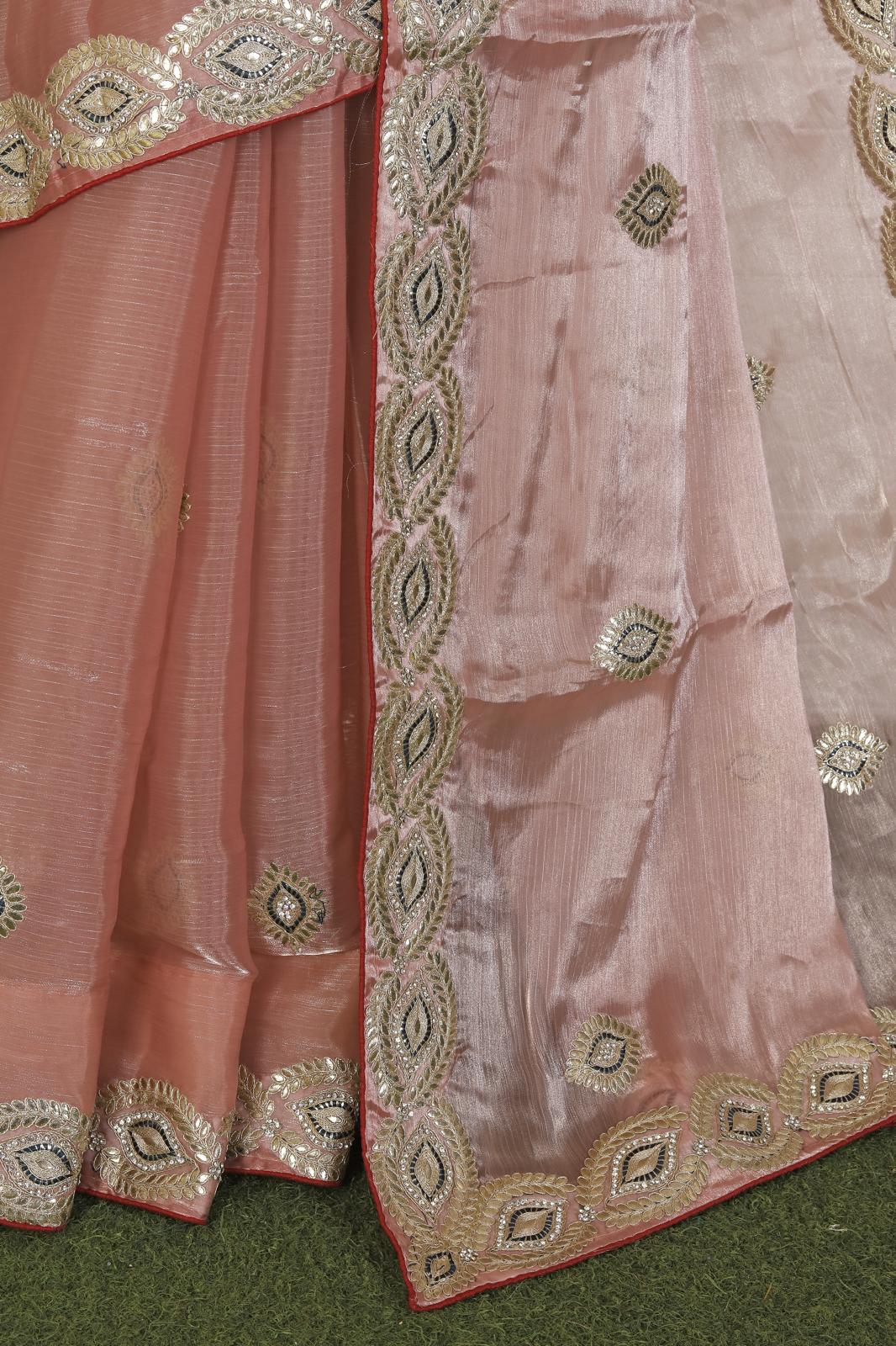 Peach Embroidery Work Saree for women in Germany