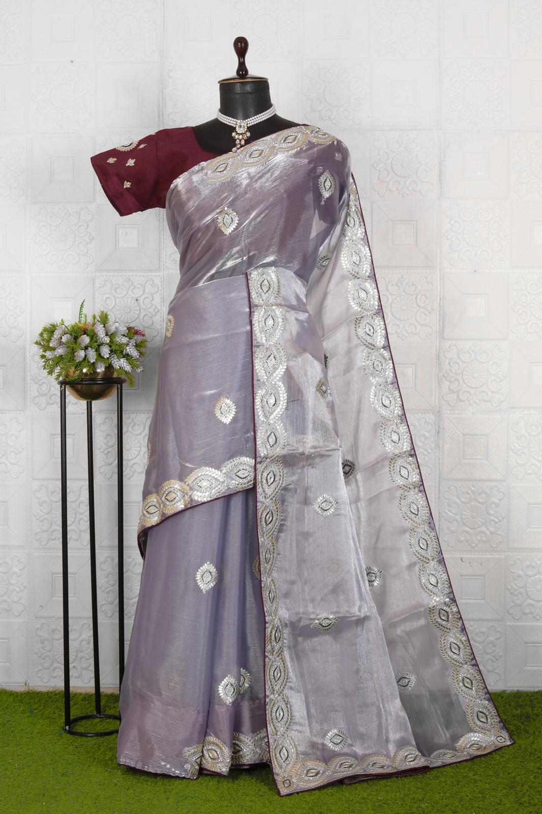 Lavender Embroidery Work Saree for women in Berlin