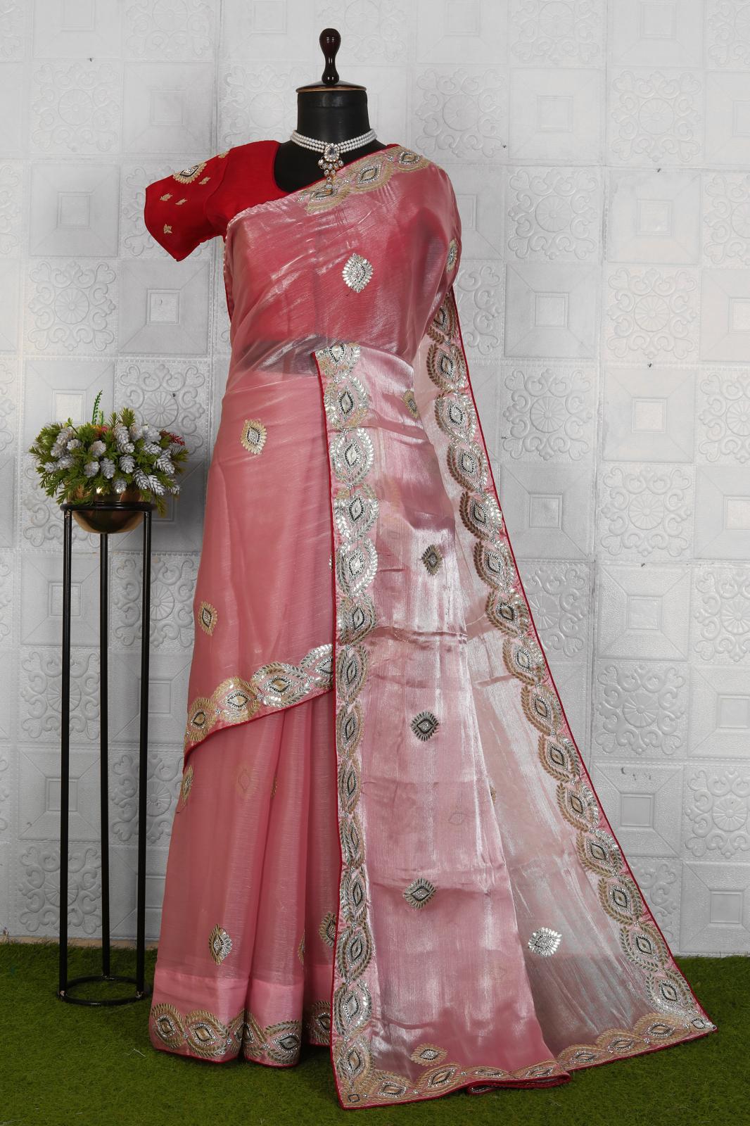 Pink Embroidery Work Saree for women in Munich