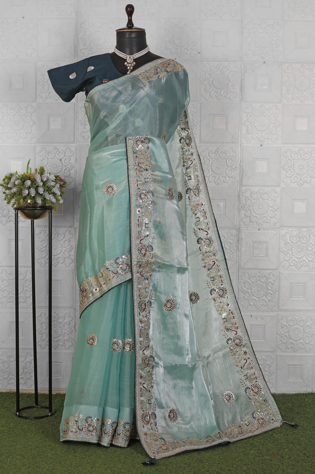 Unique Embroidered Organza Saree in Berlin