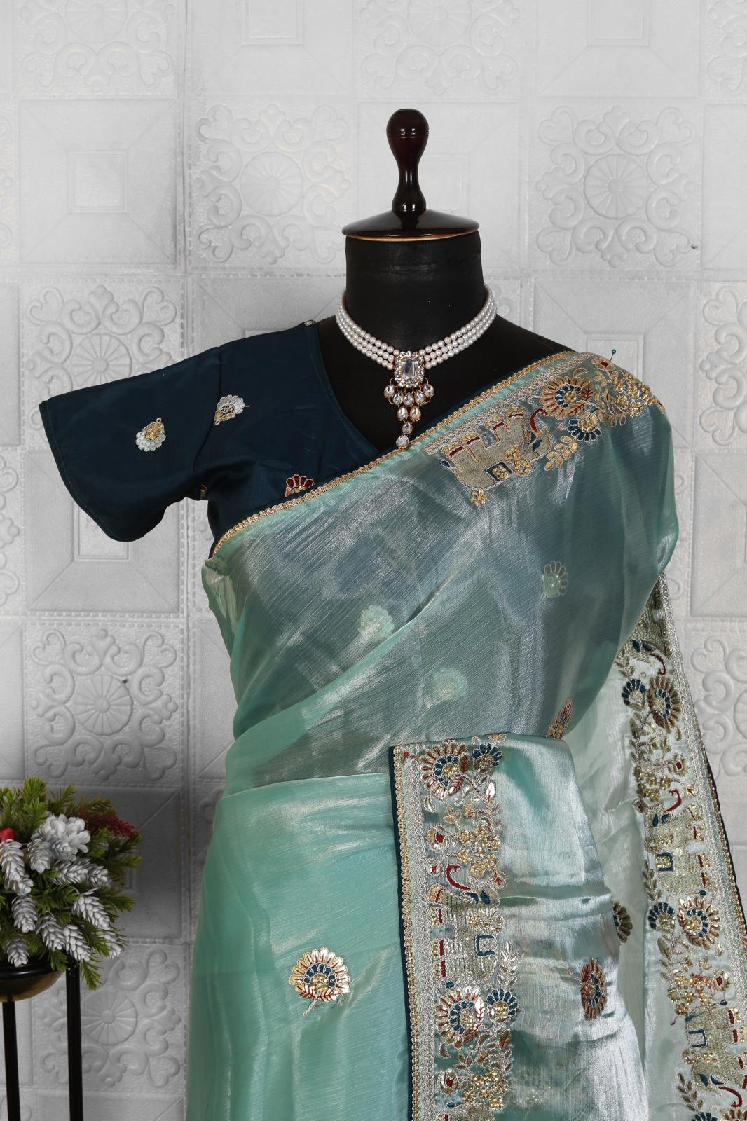 Unique Embroidered Organza Saree in Berlin