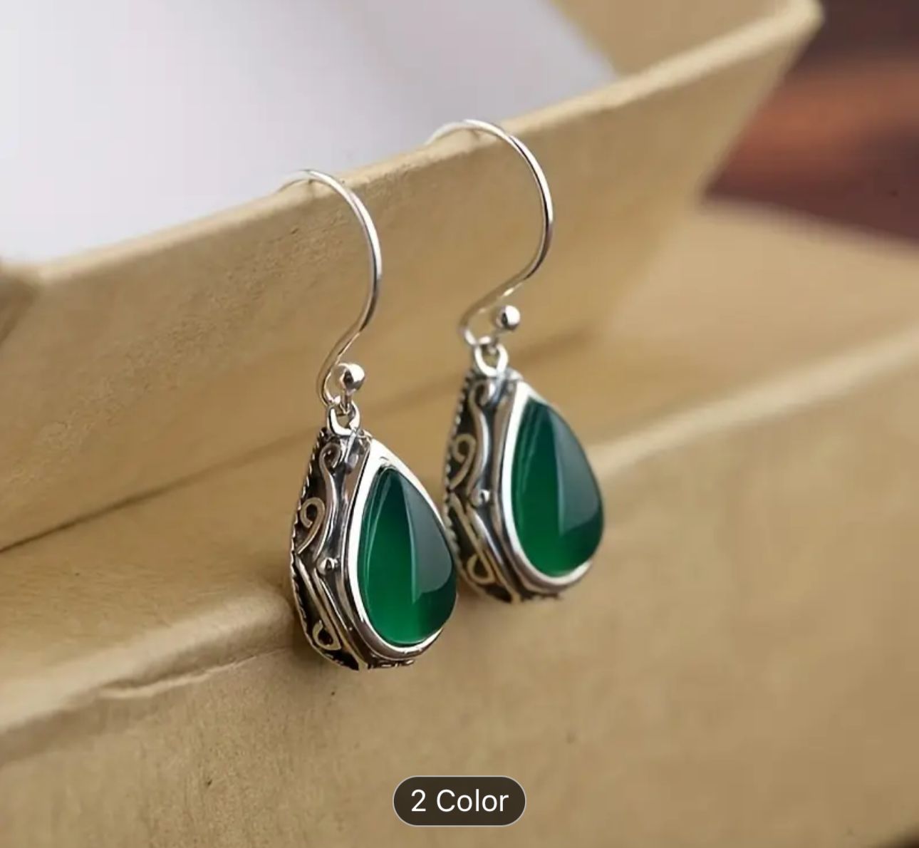 Ruby Drop Dangle Earrings Silver in Germany
