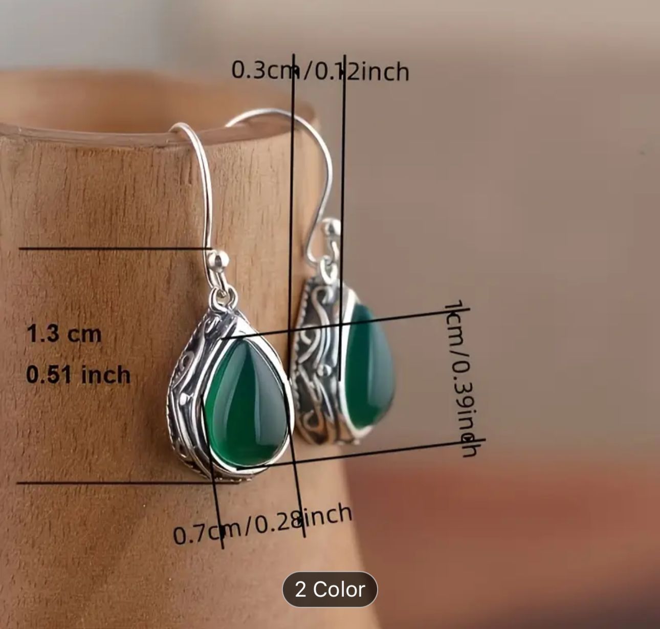 Ruby Drop Dangle Earrings Silver in Germany