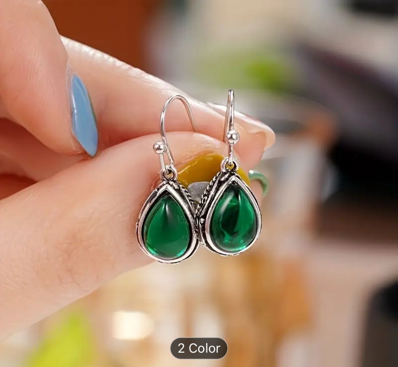 Ruby Drop Dangle Earrings Silver in Germany