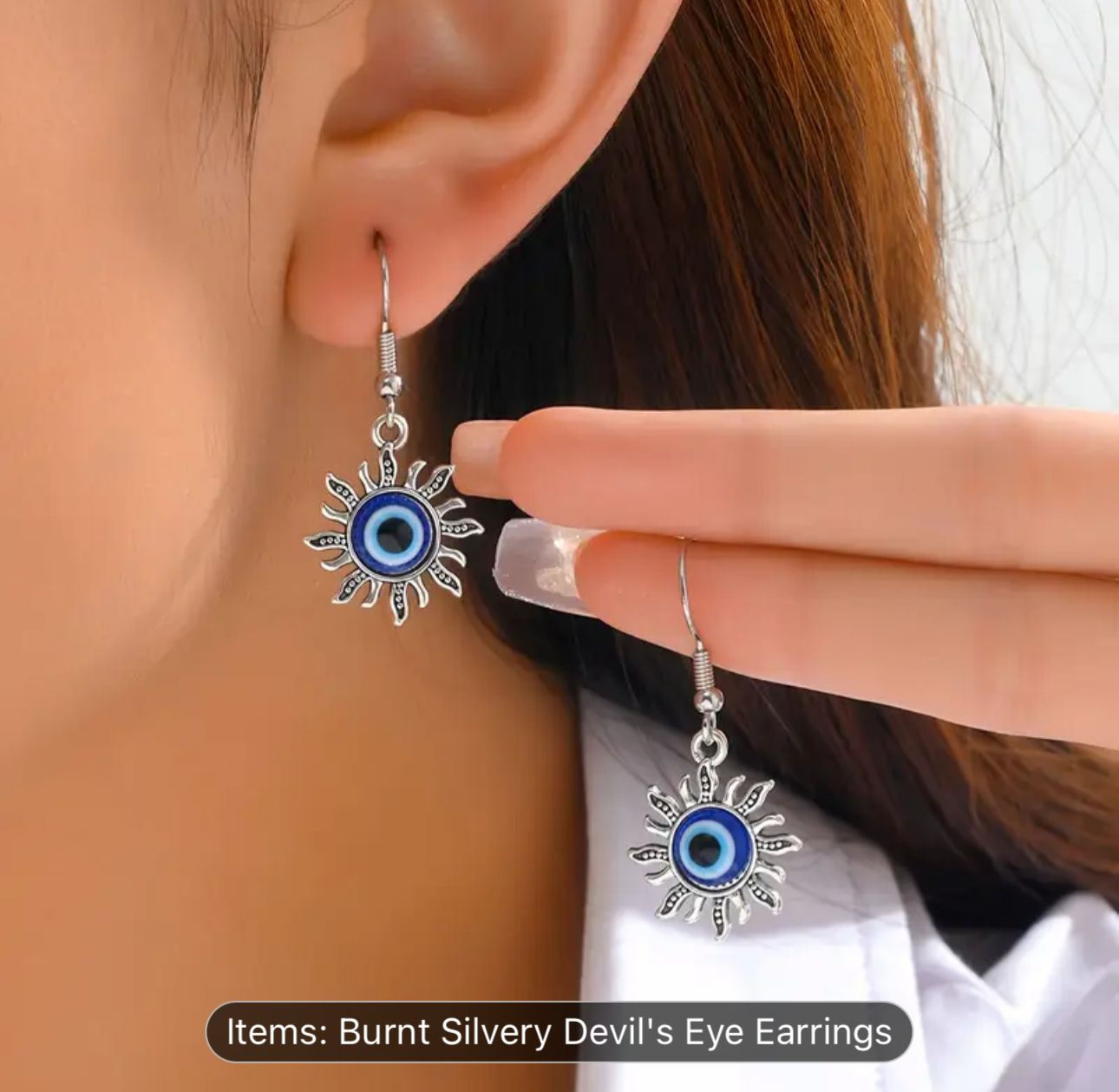 Pretty cute spiritual evil eye silver Earrings in Berlin