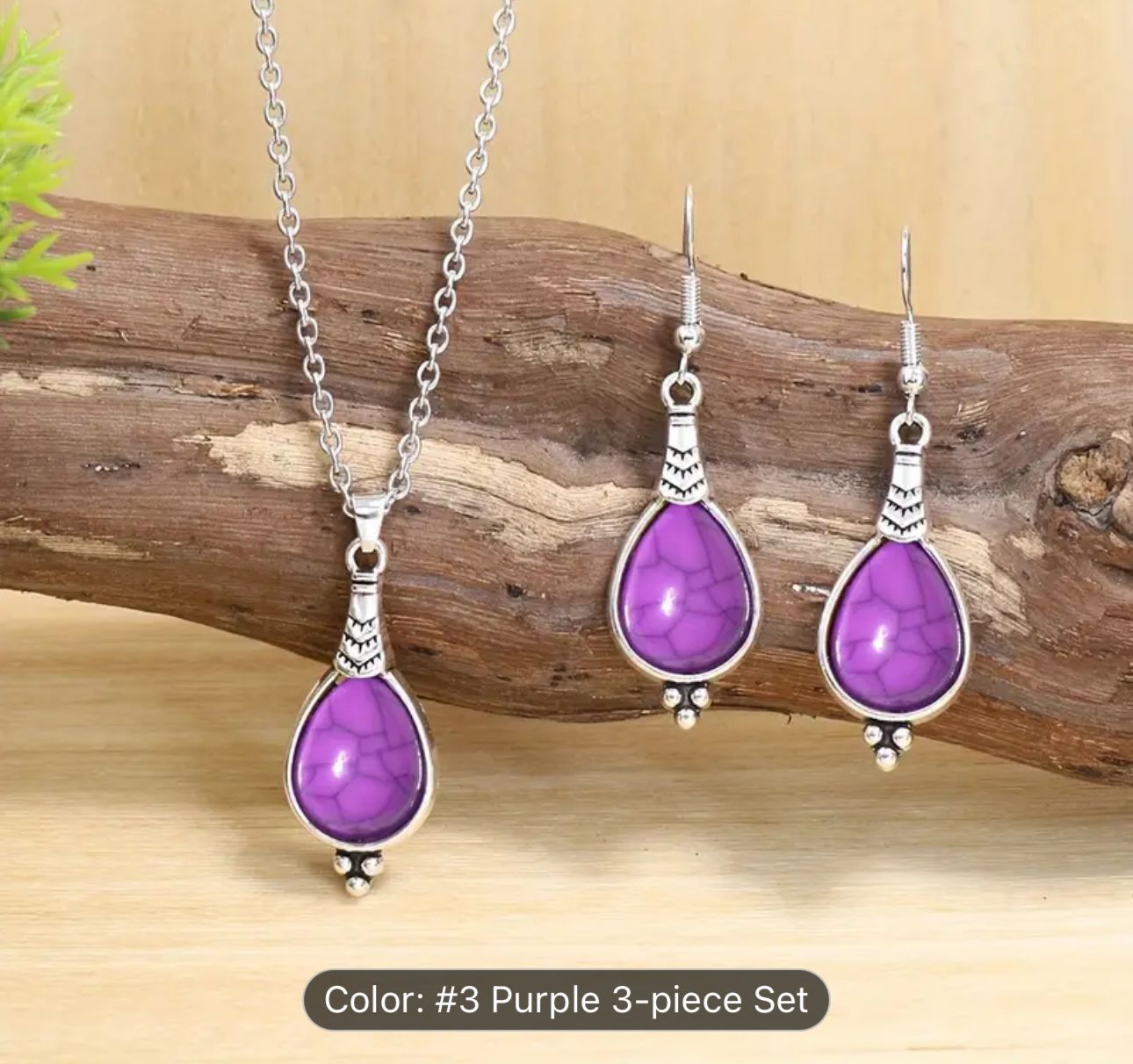Bohemian Vacation Style Ancient Silvery Water Drop Shape Earrings in Germany