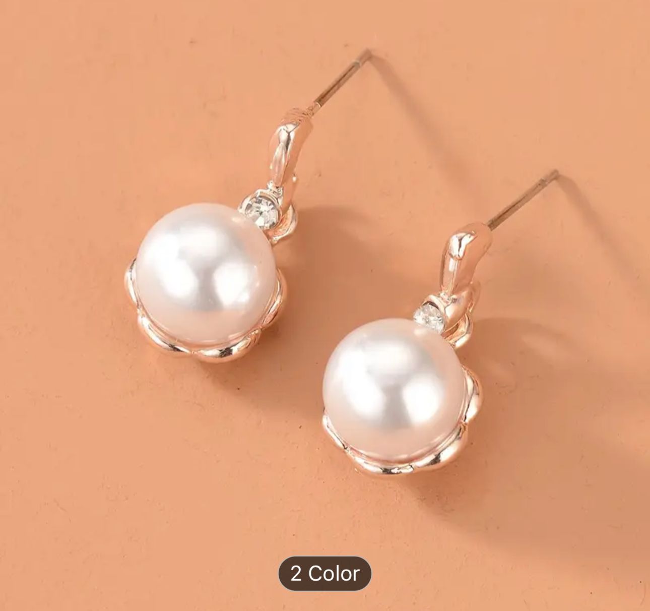 Faux Pearl Decor Necklace Drop Earrings in Germany