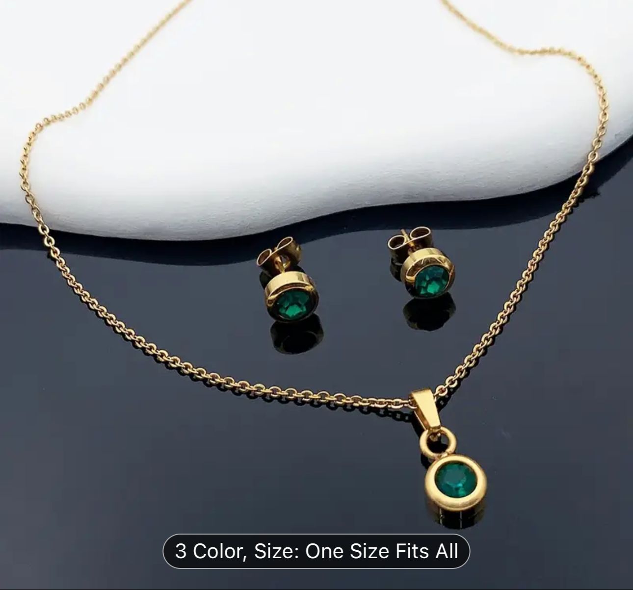 Gold Plated Stainless Steel Necklace And Earrings Set in Berlin