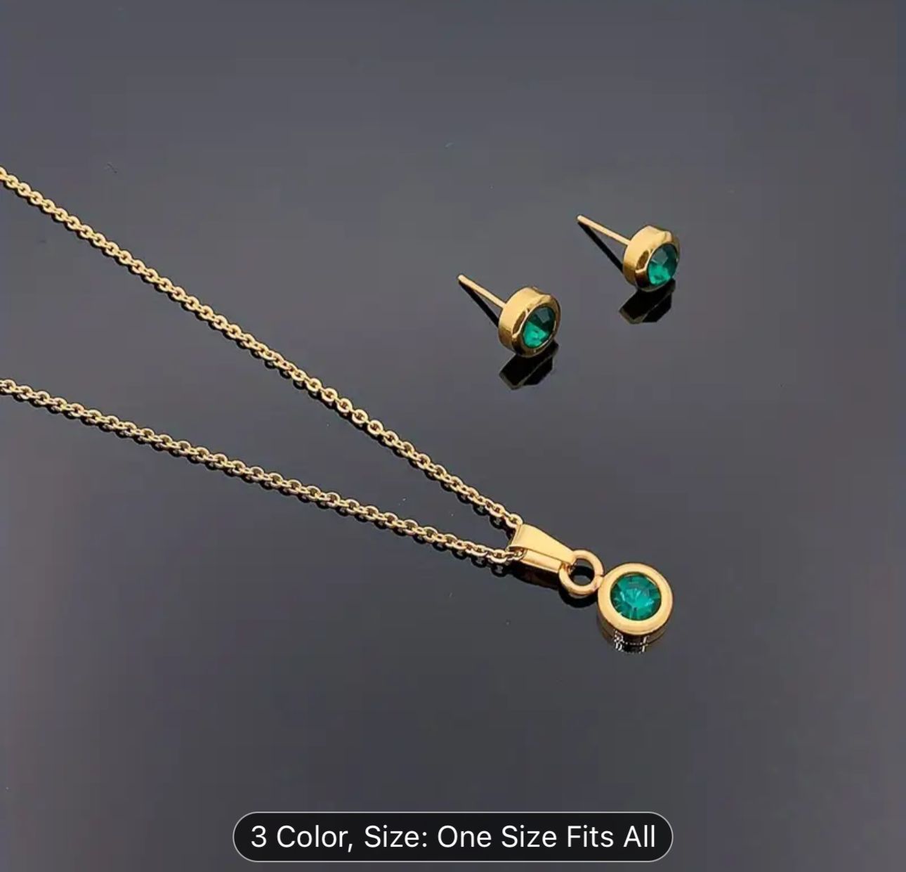 Gold Plated Stainless Steel Necklace And Earrings Set in Berlin