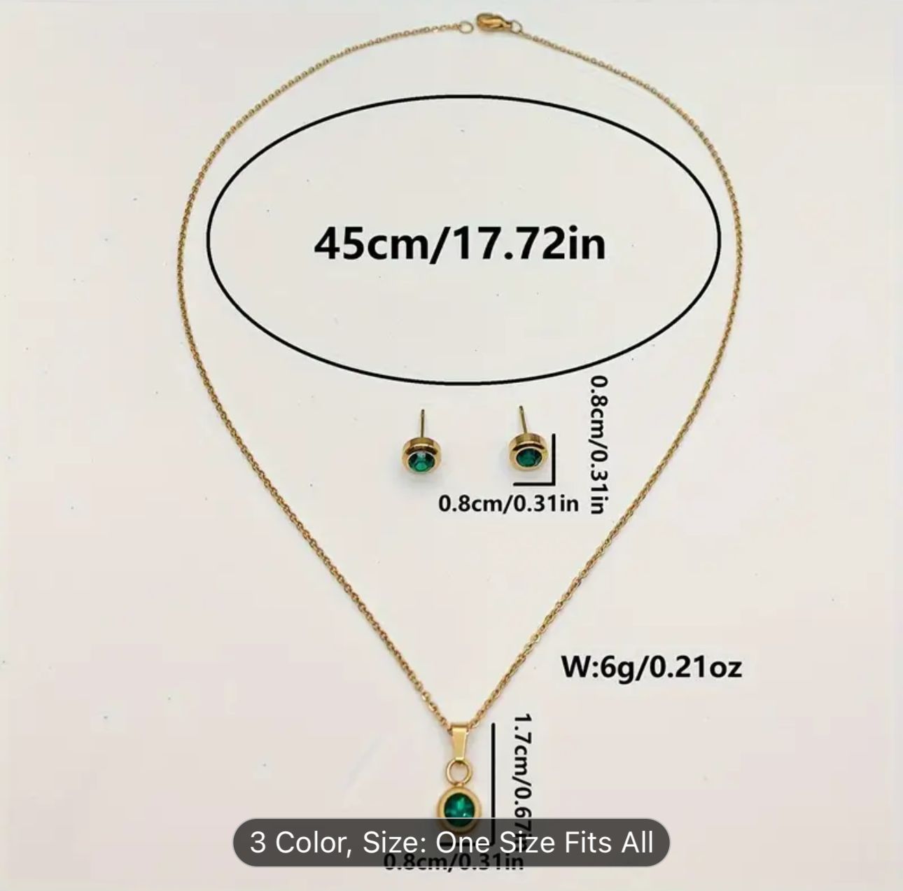 Gold Plated Stainless Steel Necklace And Earrings Set in Berlin