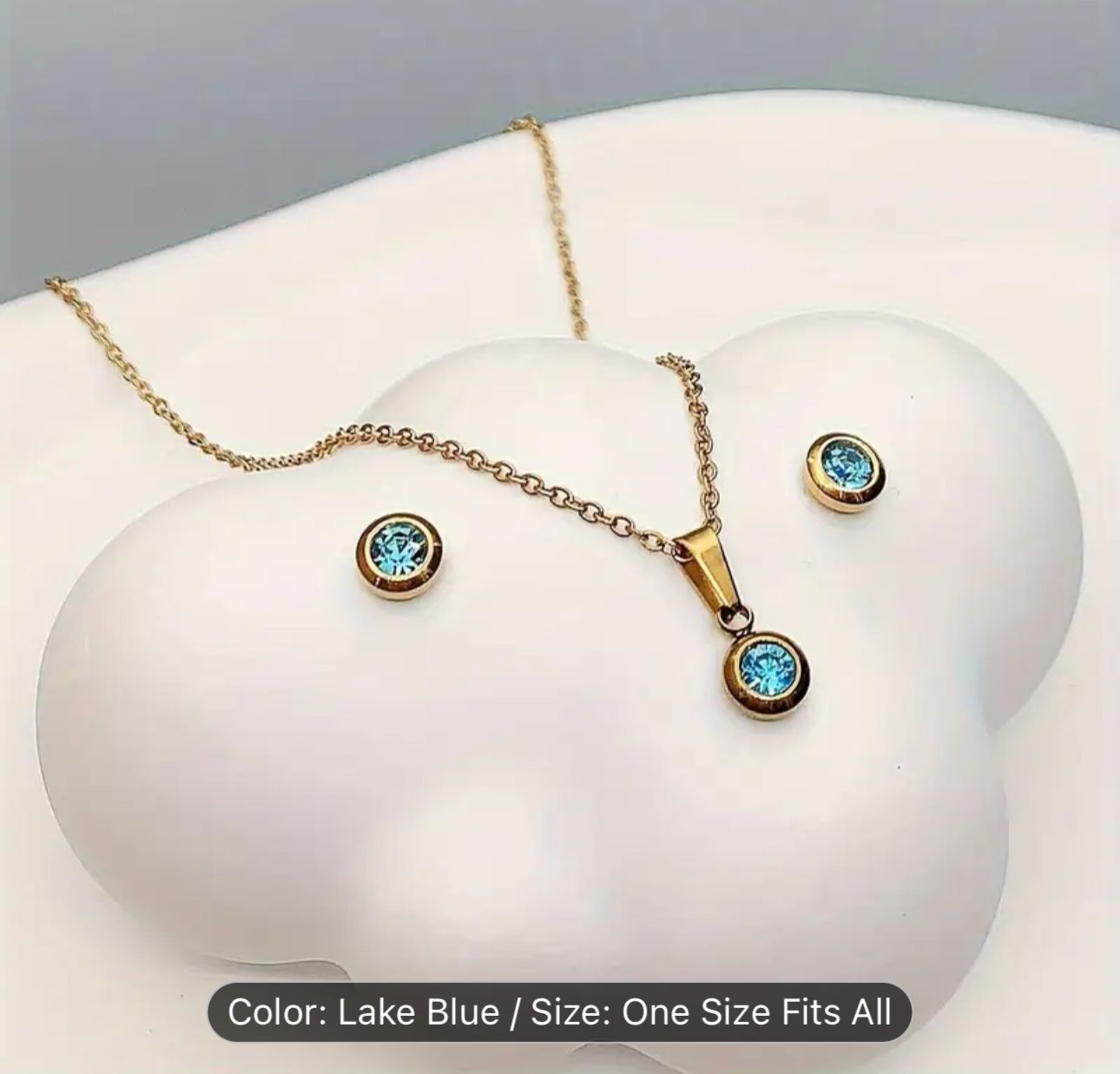 Gold Plated Stainless Steel Necklace And Earrings Set in Germany